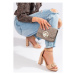 Vinceza Moderní sandály dámské hnědé na širokém podpatku ruznobarevne