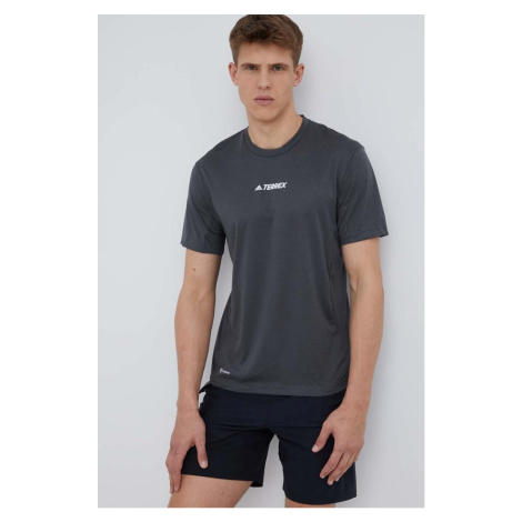 Sportovní tričko adidas TERREX Multi H53382 šedá barva, s potiskem