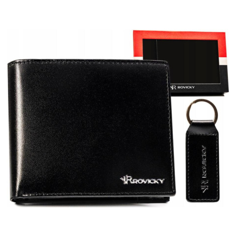 Dárková sada: pánská kožená peněženka a klíčenka Rovicky