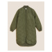 Zelený dámský dlouhý zimní prošívaný kabát Marks & Spencer
