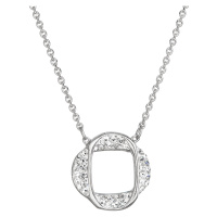 Evolution Group Stříbrný náhrdelník s krystaly Swarovski bílý kulatý 32016.1 crystal