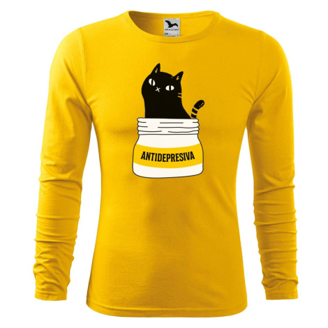 DOBRÝ TRIKO Pánské triko s kočkou ANTIDEPRESIVA