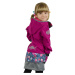 Dívčí softshellová bunda bez zateplení - Unuo Květinky, tmavě růžová/ malinová Barva: Růžová tma