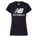 New balance Tričko 'Essentials Stacked Logo' černá / bílá