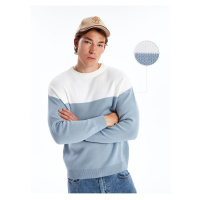 LC Waikiki Crew Neck Long Sleeve Color Block Men's Knitwear Sweater