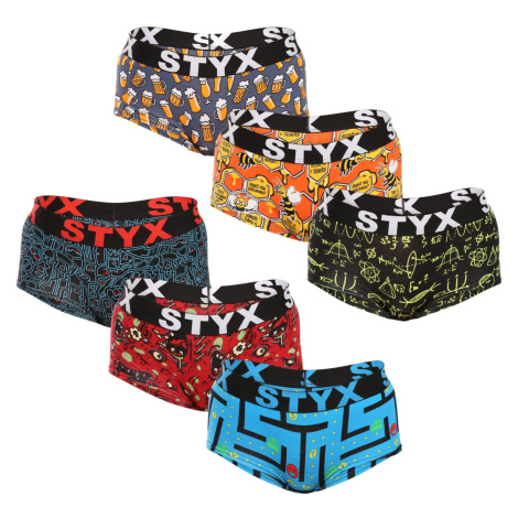 6PACK dámské kalhotky Styx art s nohavičkou vícebarevné (6IN12697124)