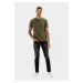 Tričko camel active nos henley 1/2 arm olive brown