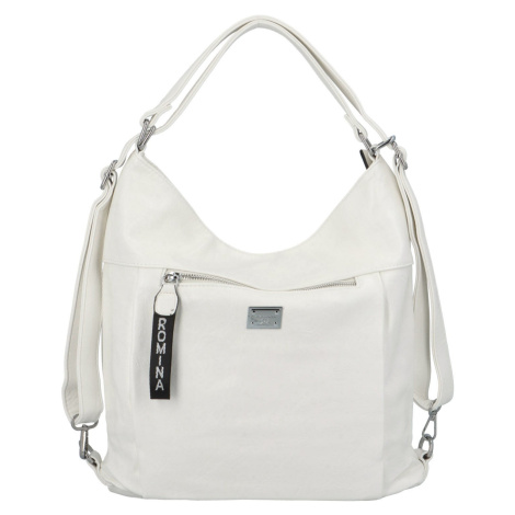 Stylový dámský koženkový kabelko-batoh Stafania, bílý ROMINA & CO