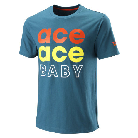 Pánské tričko Wilson Ace Ace Baby Tech Tee Blue Coral