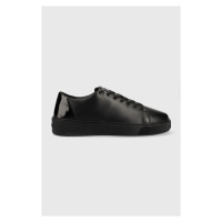 Kožené sneakers boty Calvin Klein HM0HM00869 LOW TOP LACE UP FESTIVE černá barva