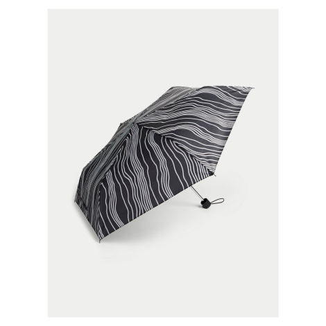 Bílo-černý vzorovaný kompaktní deštník s technologií Stormwear™ Marks & Spencer