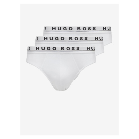 Sada tří pánských slipů v bílé barvě BOSS Hugo Boss