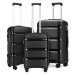 Konofactory Černá sada prémiových kufrů s TSA zámkem "Majesty" - M (35l), L (65l), XL (100l)