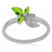 Prsten stříbrný s broušenými olivíny a zirkony Ag 925 026097 PD - 59 mm , 2,1 g