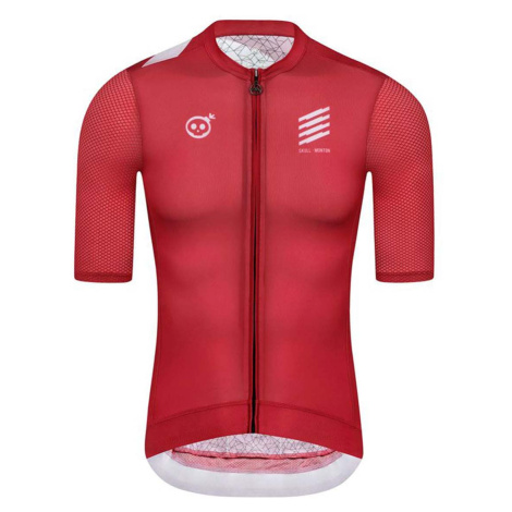 MONTON Cyklistický dres s krátkým rukávem - SKULL III - bílá/červená