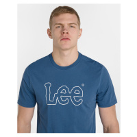 Modré pánské tričko Lee Wobbly Logo