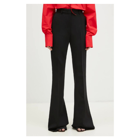 Kalhoty Sportmax Bice dámské, černá barva, zvony, high waist, 2422136014600 Sportmax Code