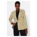 Trendyol Light Khaki Oversize Lined Woven Blazer Jacket