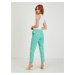 Světle zelené dámské kostkované kalhoty ORSAY