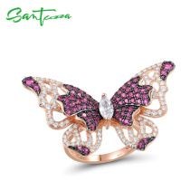 Pozlacený prsten ze stříbra dvoubarevný motýl