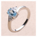 Prsten stříbrný s Blue Sky topazem a zirkony Ag 925 026295 BT - 62 mm 2,66 g