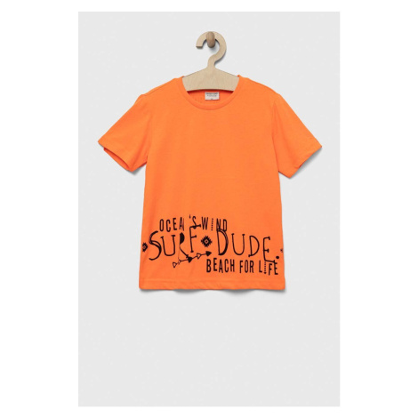 Dětské tričko Birba&Trybeyond oranžová barva, s potiskem