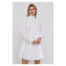Bavlněné šaty Custommade bílá barva, mini, oversize