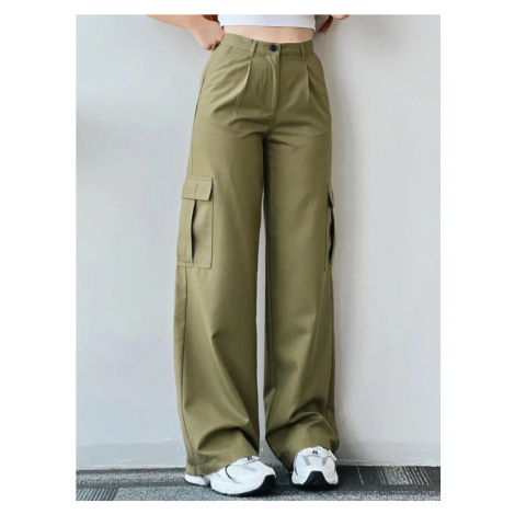 Dámské cargo kalhoty s vysokým pasem