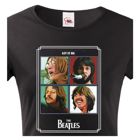 Dámské tričko s potiskem rockové kapely The Beatles  - parádní tričko s kvalitním potiskem BezvaTriko