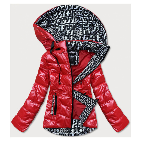 Červená metalická bunda s barevnou podšívkou (W708) | Modio.cz