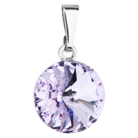 Evolution Group Přívěsek bižuterie se Swarovski krystaly fialový kulatý 54001.3 violet