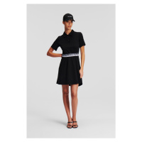 Šaty karl lagerfeld logo tape shirt dress black