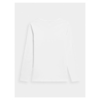 Dámské triko s dlouhým rukávem 4FSS23TLONF085-10S bílé - 4F