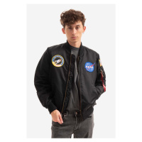 Bomber bunda Alpha Industries MA-1 NASA 166107 03 černá barva, přechodná