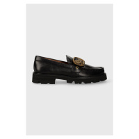 Kožené mokasíny Kurt Geiger London Mayfair Chunky dámské, černá barva, na platformě, 573000109