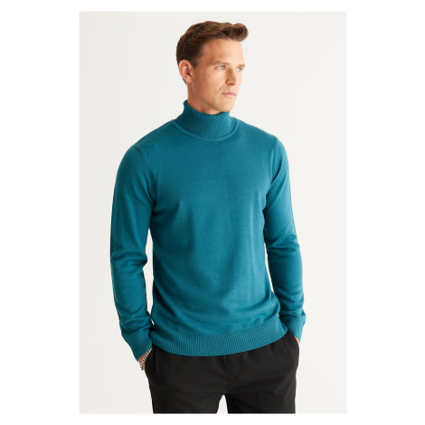 ALTINYILDIZ CLASSICS Men's Petrol Standard Fit Anti-Pilling Full Turtleneck Knitwear Sweater. AC&Co / Altınyıldız Classics