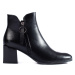 Trendy dámské kotníčkové boty černé na širokém podpatku