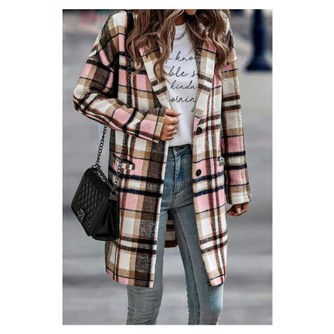 Dámský károvaný kabát – dlouhý, měkký flanel