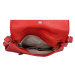 Větší pohodlný dámský koženkový batoh Madona, červená