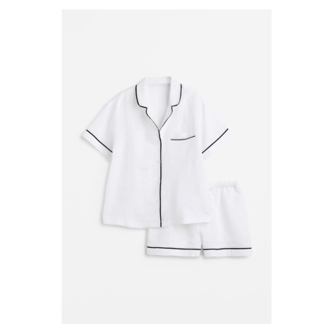 H & M - Pyžamo z lněné směsi - bílá H&M