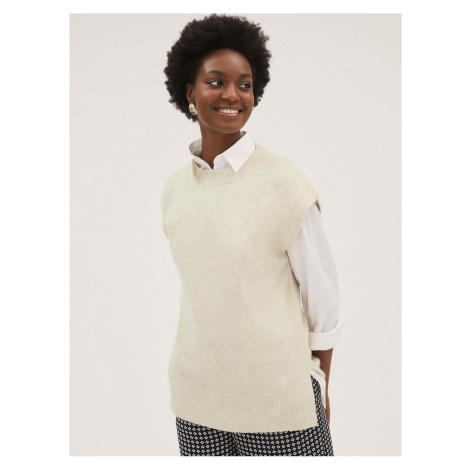 Krémová dámská pletená vesta Marks & Spencer
