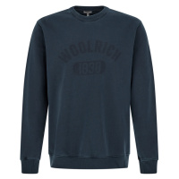 Mikina woolrich garment dyed logo crewneck modrá