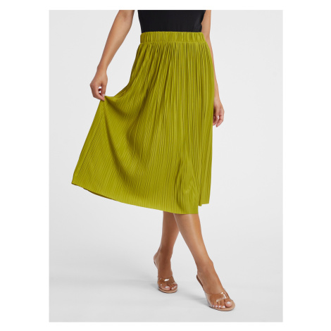 Zelená dámská plisovaná midi sukně ORSAY