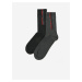 Sada dvou párů pánských vzorovaných ponožek v šedé a černé barvě FILA