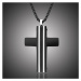 Manoki Pánský náhrdelník Pablo chirurgická ocel - kříž WA320B Černá 55 cm
