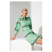 Trendyol Green Belted Dress With Balloon Sleeves
