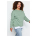 Trendyol Curve zelené spodní tričko s vytaženým vzhledem, tenký pletený svetr