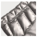 Stříbrná lesklá dámská zimní bunda s kapucí (5M773-401)