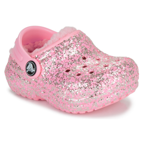 Crocs Classic Lined Glitter Clog T Růžová