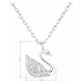 Stříbrný náhrdelník se zirkonem bílá labuť 12032.1